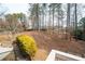 Scenic backyard with a treelined landscape and stairs leading down to the yard at 426 Highcrest Dr, Acworth, GA 30101