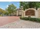 Community entrance with brick paved drive at 955 Juniper Ne St # 1016, Atlanta, GA 30309