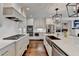 Updated kitchen showcasing stainless steel appliances, white cabinets, and stone countertops at 3601 Ridgeway Rd, Duluth, GA 30096