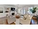 Cozy living room with fireplace, built-in shelves, and plantation shutters at 3601 Ridgeway Rd, Duluth, GA 30096