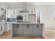 Bright kitchen featuring a center island, modern appliances, and sleek white and gray cabinetry at 145 Hutchinson Ne St, Atlanta, GA 30307