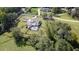 Stunning aerial perspective of a private residence featuring a sparkling swimming pool and beautifully landscaped grounds at 2497 Sugar Pike Rd, Canton, GA 30115