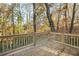 Wooden deck overlooking a lush, wooded backyard offering a private and scenic outdoor space at 3451 Keswick Ct, Atlanta, GA 30341