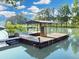 Scenic view of a covered dock on the water under a partly cloudy blue sky at 7360 Fields Dr, Cumming, GA 30041