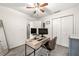 Home office in bedroom; features modern desk and chair, a neutral color scheme, and built in storage at 759 Reeves Lake Sw Dr, Marietta, GA 30064