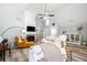 Bright living room featuring high ceilings, fireplace and hardwood floors at 759 Reeves Lake Sw Dr, Marietta, GA 30064