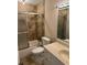 Updated bathroom with a tiled shower and a modern vanity offers style and function at 731 Hanover Se Ln, Marietta, GA 30067