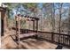 Spacious wooden deck featuring a pergola, ideal for outdoor entertaining and enjoying the peaceful wooded setting at 5930 N Eton Ct, Duluth, GA 30097