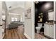 Stylish powder room with elegant vanity and modern fixtures at 188 Harmony Woods Dr, Dallas, GA 30157