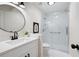 Beautiful bathroom featuring glass enclosed shower, modern vanity, and stylish decor at 2038 Cresthaven Walk, Woodstock, GA 30189