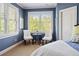 Bedroom with a window seat, bright windows, and blue walls at 2805 Cambria Ct, Cumming, GA 30041