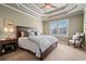Comfortable bedroom featuring plush bedding, a ceiling fan, and large windows at 2805 Cambria Ct, Cumming, GA 30041