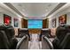 Home theatre room with comfortable seating and a high-quality projection screen for movie nights at 2805 Cambria Ct, Cumming, GA 30041