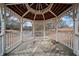 Interior view of an elegant gazebo, with detailed wooden ceiling and views of the scenic landscape at H-5422 Hill Sw Rd, Powder Springs, GA 30127