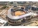 Aerial view of a baseball stadium in a cityscape, showcasing its architecture and urban location at 806 Lismore Se, Smyrna, GA 30080