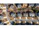 Neighborhood aerial view displaying the community layout with manicured lawns and tree-lined streets at 203 Roseman Way, Woodstock, GA 30188