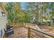 Relaxing back deck with wood planks overlooking a lush green space and comfortable patio furniture at 1801 Beecher Sw St, Atlanta, GA 30310