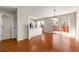 Dining area with hardwood floors and access to the outdoor deck at 1381 Vintage Pointe Dr, Lawrenceville, GA 30044