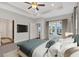 Spacious main bedroom featuring a tray ceiling, recessed lighting, and a comfortable layout at 61 Colonial Terrace, Villa Rica, GA 30180