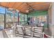 Spacious covered patio featuring an outdoor heater, seating, and views of the backyard at 1265 Emerald Se Ave, Atlanta, GA 30316