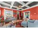 Spacious living room with a coffered ceiling, hardwood floors, and comfortable seating at 1265 Emerald Se Ave, Atlanta, GA 30316