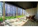 Back porch with wooden chairs and a view of the lawn and woods at 279 Laura Cir, Bowdon, GA 30108
