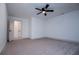Bedroom featuring a ceiling fan and neutral carpeting at 279 Laura Cir, Bowdon, GA 30108