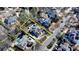 Aerial view of home with a backyard pool, with a yellow outline of the property lines at 2892 Darlington Run, Duluth, GA 30097
