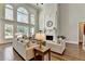 Inviting living room with high ceilings, a fireplace, and plenty of natural light at 2892 Darlington Run, Duluth, GA 30097