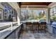 Covered outdoor kitchen with seating that overlooks the in-ground pool at 2892 Darlington Run, Duluth, GA 30097