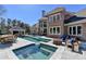A backyard pool with a jacuzzi, outside grill and a covered grilling area at 2892 Darlington Run, Duluth, GA 30097