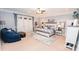 Large main bedroom with sitting area, decorative rug and walkout patio doors at 3045 Camp Branch Rd, Buford, GA 30519