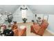 Sitting Room with comfortable leather chairs, soft neutral carpet, and decorative floral arrangements at 3045 Camp Branch Rd, Buford, GA 30519