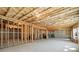 Unfinished basement featuring exposed rafters, concrete floor, and some framing with plumbing installed at 170 Wheaten Dr, Woodstock, GA 30188