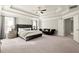 Spacious main bedroom featuring a trey ceiling, a sitting area, and carpeted floors at 170 Wheaten Dr, Woodstock, GA 30188