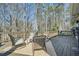 Outdoor wooden deck features wooded views and patio furniture at 5890 Kayron Dr, Atlanta, GA 30328