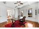 Bright home office with French doors, large windows, and beautiful hardwood floors at 1828 Almeta Ne Ave, Atlanta, GA 30307