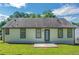 View of the back exterior with concrete patio and green space at 6304 Marbut Farms Ln, Lithonia, GA 30058