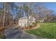 Long driveway leading to a well-maintained home with attached garage at 150 Hartwood Dr, Woodstock, GA 30189
