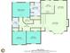 Detailed floor plan showcases the layout of the house, including room dimensions and flow at 150 Hartwood Dr, Woodstock, GA 30189
