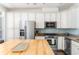 Spacious kitchen featuring white cabinets, stainless steel appliances, and a butcher block island at 24 Rockland Pl, Decatur, GA 30030