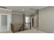 Second floor hallway with neutral walls and carpet at 607 Leland Pkwy, Cumming, GA 30041