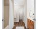 Bathroom featuring a shower/tub combination and wood-look flooring at 2939 Greyhawk Ln, Cumming, GA 30040