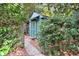Backyard shed surrounded by lush foliage, offering storage or a hobby space at 643 Longstreet Dr, Marietta, GA 30064