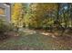 Large backyard with mature trees and plenty of space for outdoor activities in a wooded, private setting at 1203 Bonshaw Trl, Marietta, GA 30064