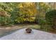 Large backyard featuring a stone patio and a fire pit at 1203 Bonshaw Trl, Marietta, GA 30064