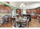Comfortable dining area is located next to the kitchen and features a lovely lighting fixture at 50 Cannonade Ct, Covington, GA 30016