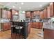 Updated kitchen boasts custom cabinetry, stainless steel appliances, and a convenient island with seating at 50 Cannonade Ct, Covington, GA 30016