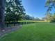 Lush backyard with fence line and mature trees creating a private and serene setting at 77 Russell Rd, Lawrenceville, GA 30043