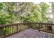 Wooden deck offering a secluded view of mature trees at 2845 White Blossom Ln, Suwanee, GA 30024